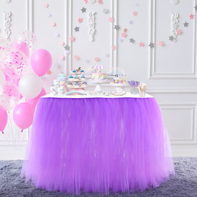 Tulle Tablecloth – Elegant Party Table Skirt for Baby Showers, Birthdays, Weddings & Event Decor