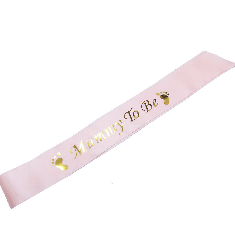 Baby Shower Sash – "Mommy to Be" Shoulder Strap for Gender Reveal & Baby Shower Party Etiquette