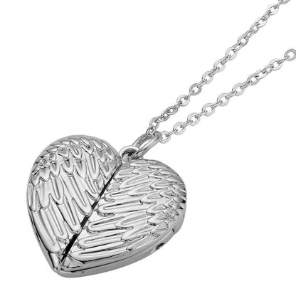 Blank Heart Angel Pendant Necklace – Sublimation-Ready Keepsake for Heat Transfer Personalization