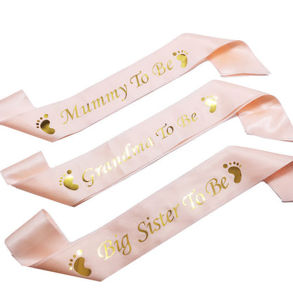 Baby Shower Sash – "Mommy to Be" Shoulder Strap for Gender Reveal & Baby Shower Party Etiquette