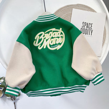 Children’s Korean Baseball Uniform Jacket – Stylish All-Match Boys’ Outerwear