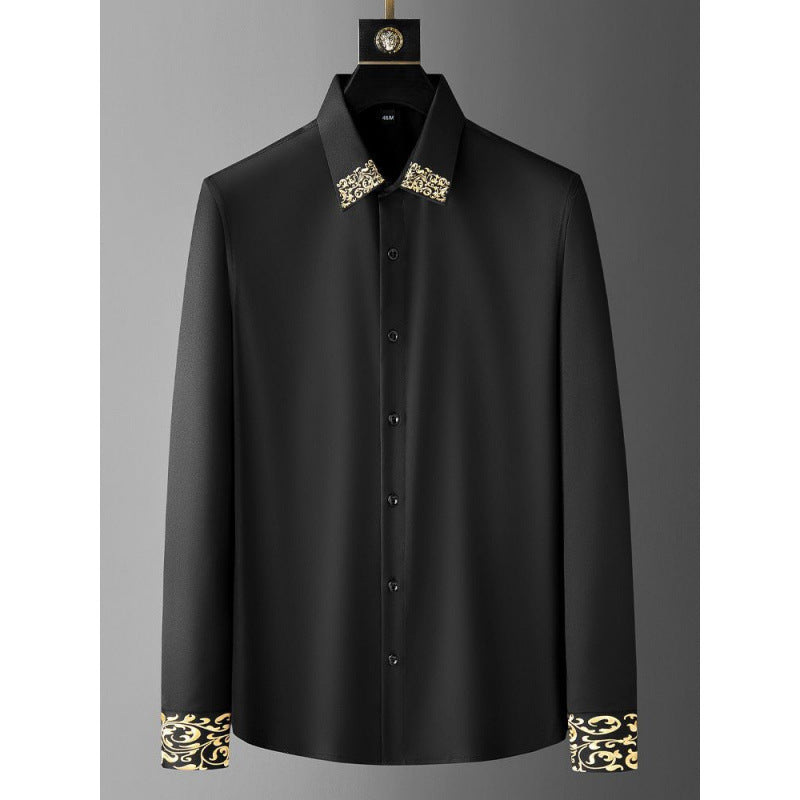 Spring Light Luxury Oversized Shirt – European High-End Embroidered Design