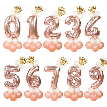 Rose Gold Number Balloons – Foil Party Decorations for Birthdays & Celebrations