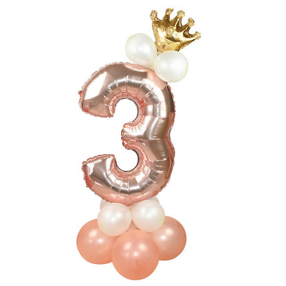Rose Gold Number Balloons – Foil Party Decorations for Birthdays & Celebrations