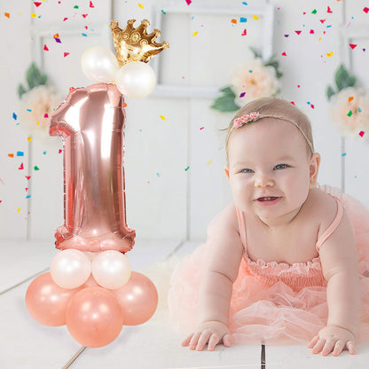 Rose Gold Number Balloons – Foil Party Decorations for Birthdays & Celebrations