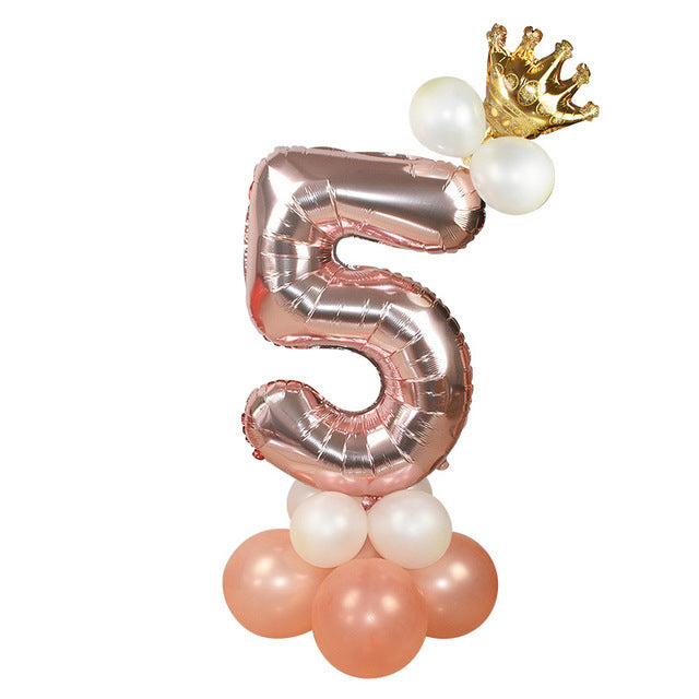 Rose Gold Number Balloons – Foil Party Decorations for Birthdays & Celebrations