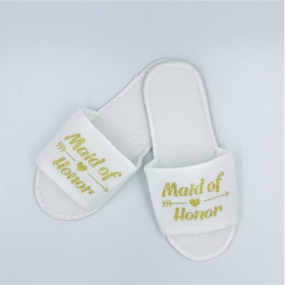 Wedding Party Slippers – Soft Spa-Style Slippers for Bride & Bridesmaids