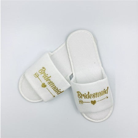 Wedding Party Slippers – Soft Spa-Style Slippers for Bride & Bridesmaids