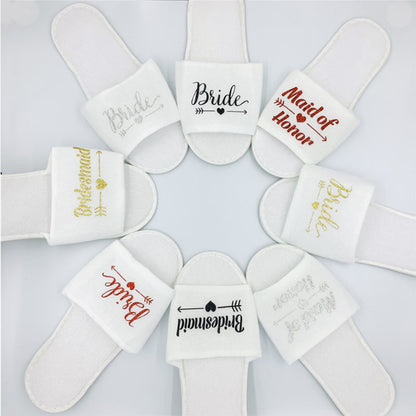 Wedding Party Slippers – Soft Spa-Style Slippers for Bride & Bridesmaids