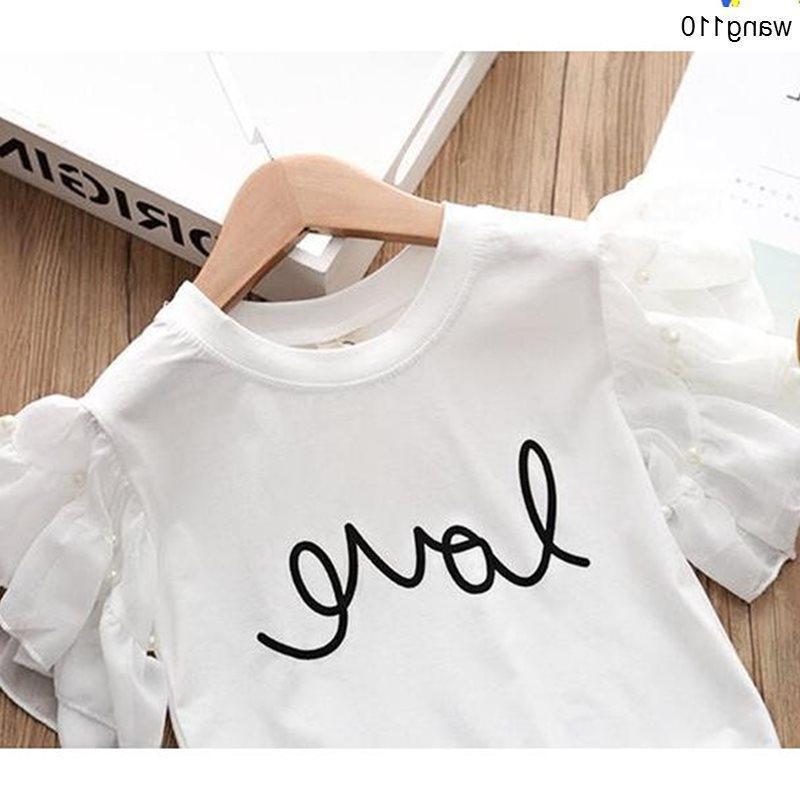 Girls’ Summer Clothing Sets – 2-Piece T-Shirt & Hole Pants Outfit