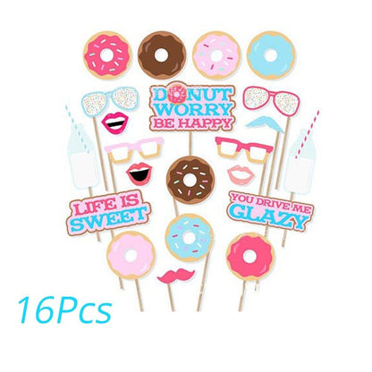Set of 22 Donut Cake Photo Props – Wedding & Birthday Party Decorations for Dessert Display & Photos