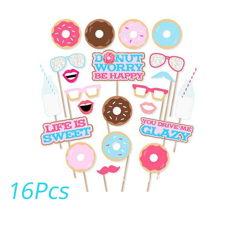 Set of 22 Donut Cake Photo Props – Wedding & Birthday Party Decorations for Dessert Display & Photos
