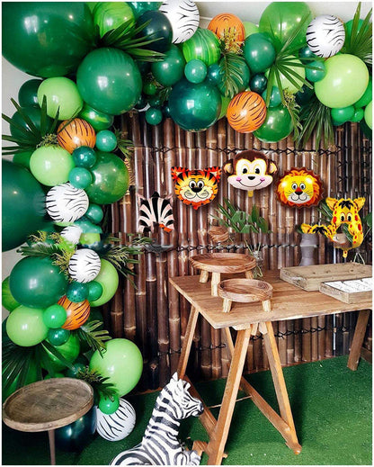 Jungle Theme Party Balloon Set – Safari Animal Balloon Decorations for Kids' Birthday & Baby Shower