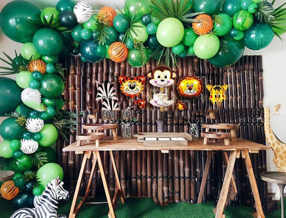 Jungle Theme Party Balloon Set – Safari Animal Balloon Decorations for Kids' Birthday & Baby Shower