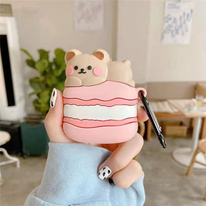 Cute Papa Macaron Pink Bear Case