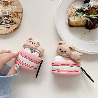 Cute Papa Macaron Pink Bear Case