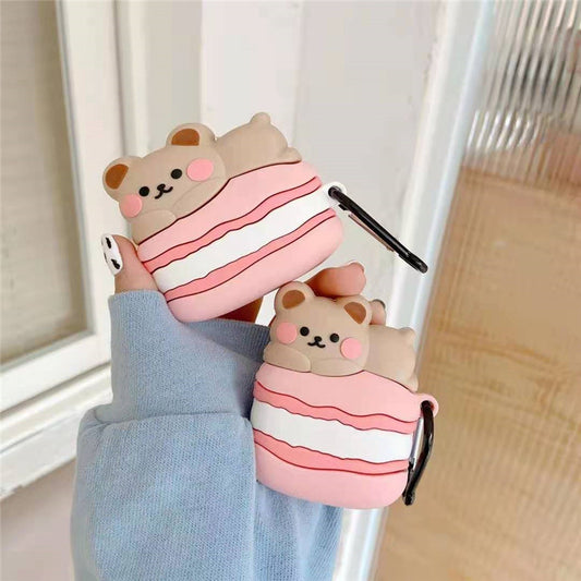 Cute Papa Macaron Pink Bear Case