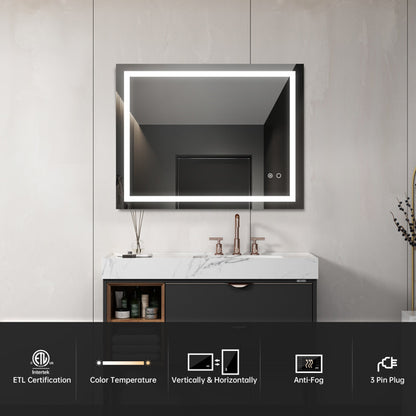 LumiGlow – LED Wall-Mounted Bathroom Mirror