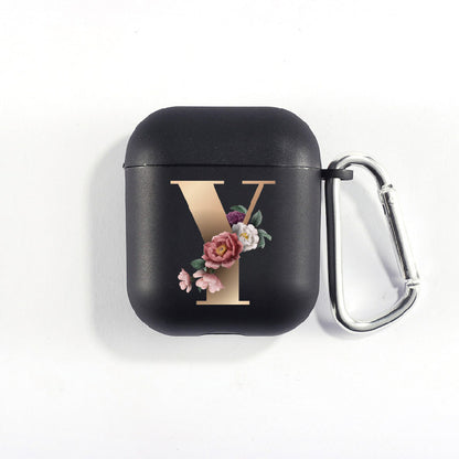 Matte Black Alphabet Series-Earbud Case