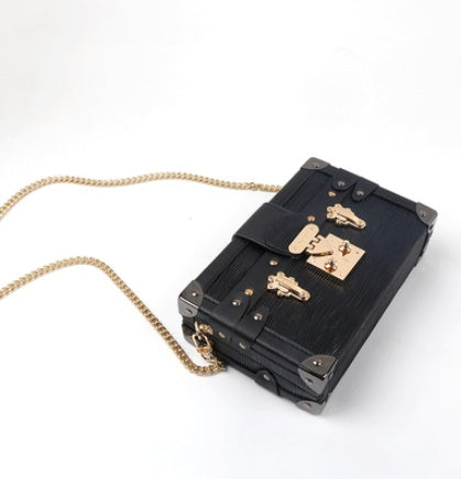 Retro Trunk-Style Small Square Bag – Diagonal Crossbody Statement