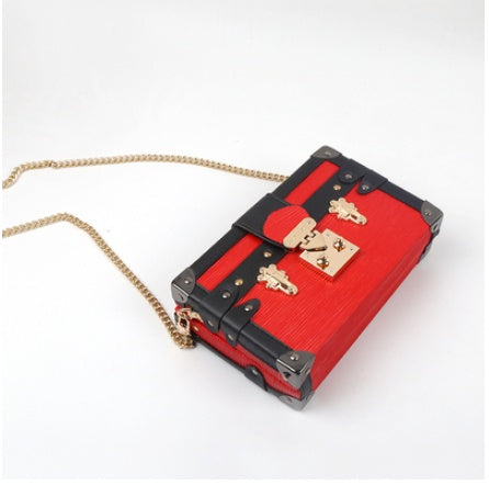 Retro Trunk-Style Small Square Bag – Diagonal Crossbody Statement