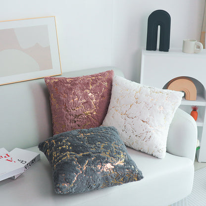 Nordic Luxury Plush Pillowcase – Gilded Accent Home Decor