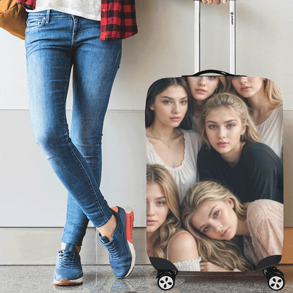 Personalized Photo Luggage Cover – Medium (22"-25") | Custom Travel Suitcase Protector