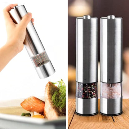 Stainless Steel Electric Grinder – Automatic Kitchen Tool for Spices, Salt & Pepper
