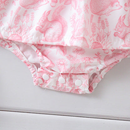 Girls’ Easter Bunny Dress – Cute Rabbit Print Spring Dress for Toddlers & Kids