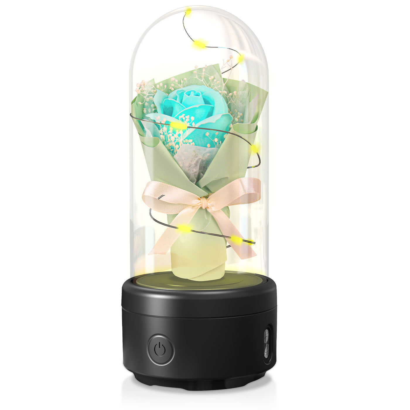 Mother’s Day Gifts – LED Rose Bouquet with Bluetooth Speaker in Glass Dome