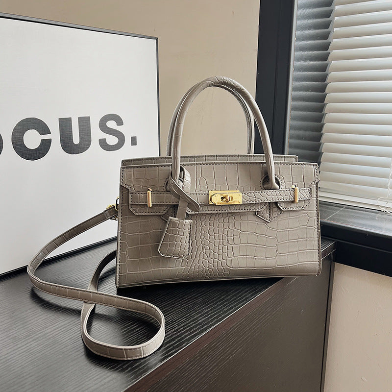 Crocodile Pattern Kelly Handbag – Fashion Luxury for Modern Women