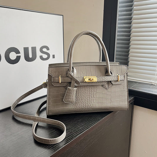 Crocodile Pattern Kelly Handbag – Fashion Luxury for Modern Women