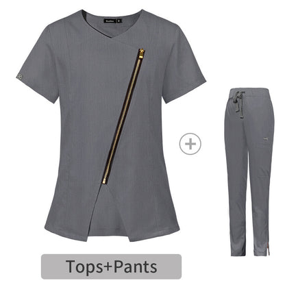 Zip Flex Short Sleeve Scrub Set