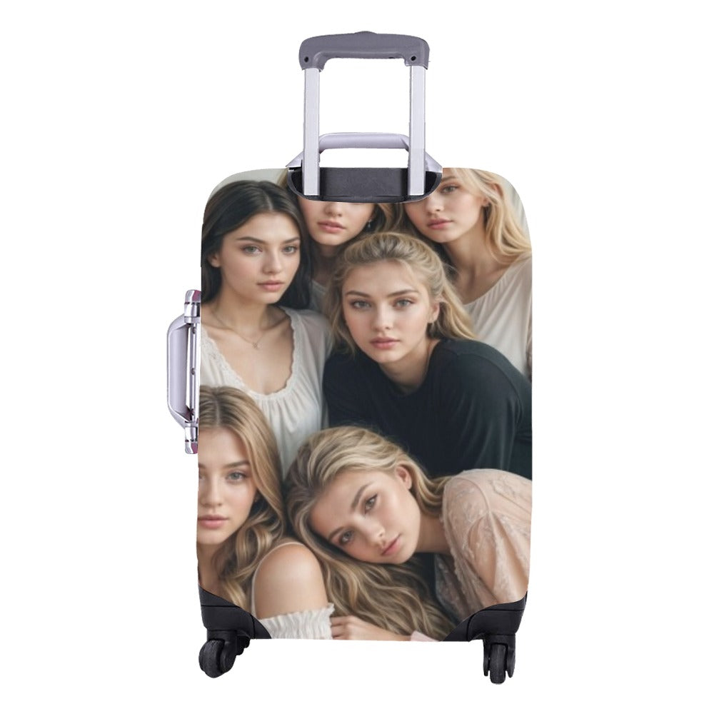Personalized Photo Luggage Cover – Medium (22"-25") | Custom Travel Suitcase Protector