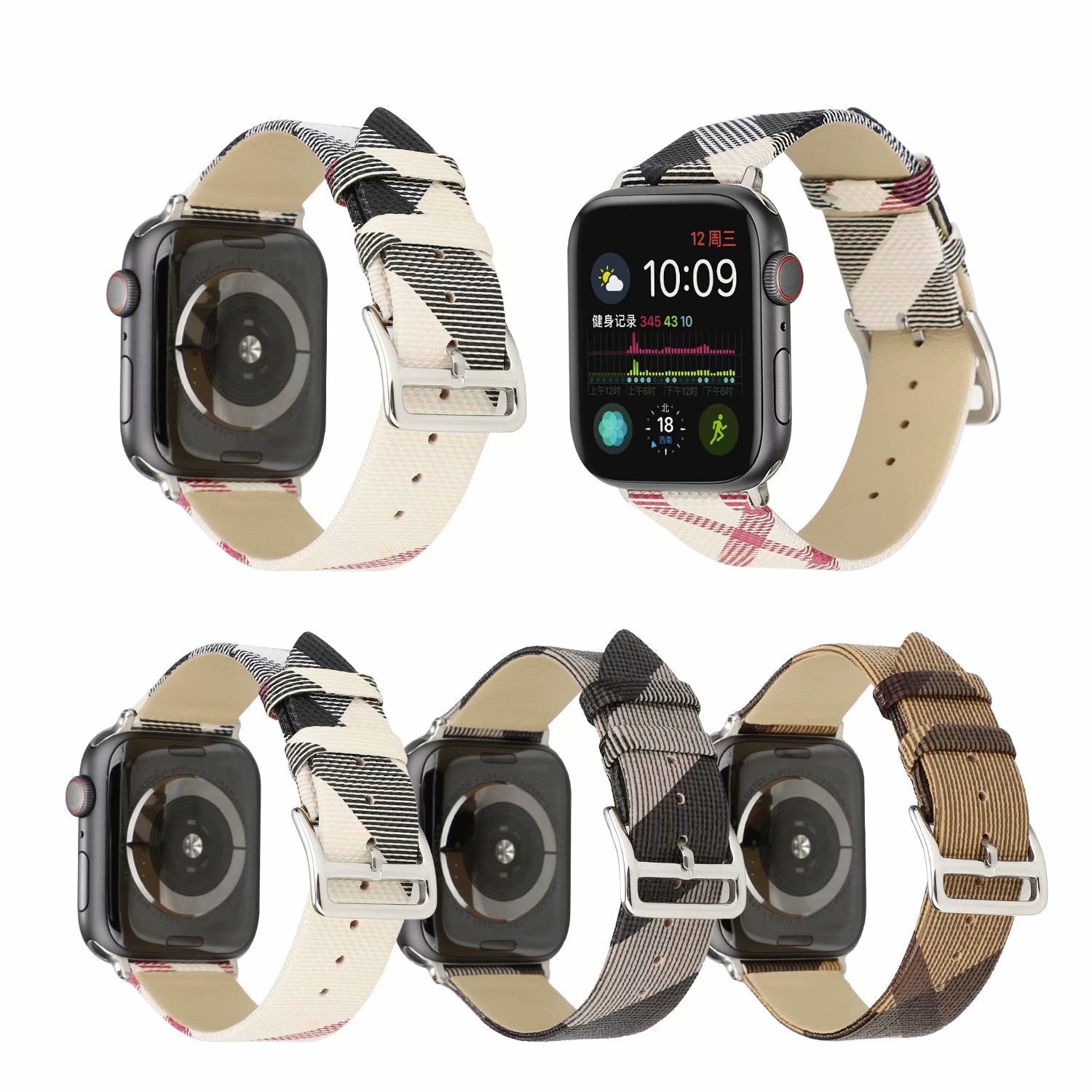 Check Watch Luxury Leather Check Watch Strap – Fashion Upgrade for Your Smartwatch ...
