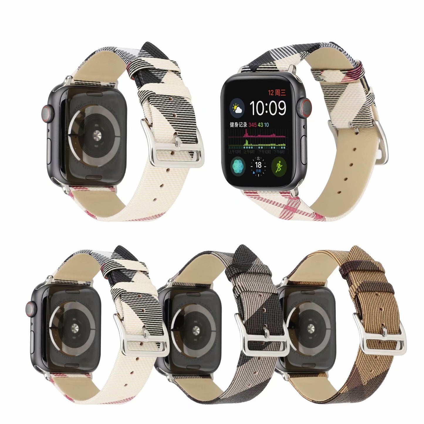 Luxury Leather Check Watch Strap – Fashion Upgrade for Your Smartwatch