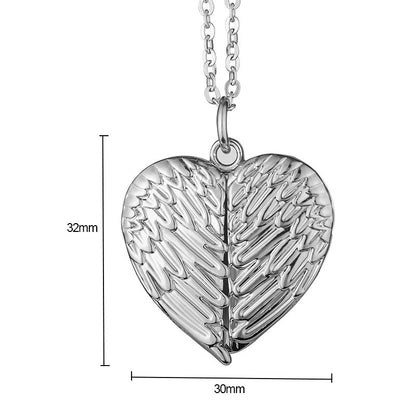 Blank Heart Angel Pendant Necklace – Sublimation-Ready Keepsake for Heat Transfer Personalization