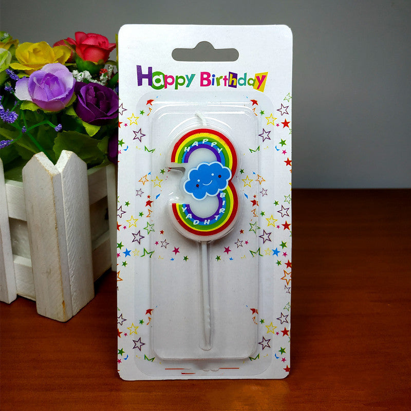 Birthday Number Rainbow Candle
