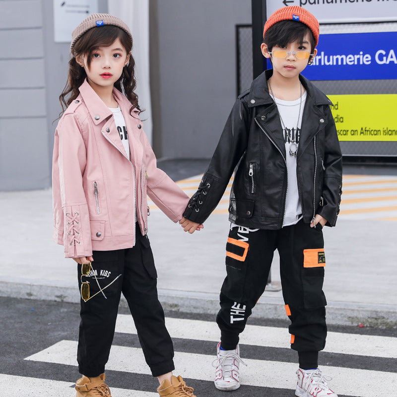 Children's Leather Fashion Boys/Girls Jacket