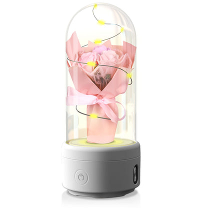 Mother’s Day Gifts – LED Rose Bouquet with Bluetooth Speaker in Glass Dome