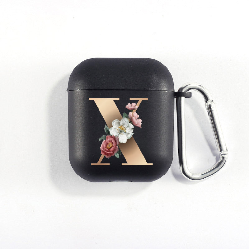 Matte Black Alphabet Series-Earbud Case