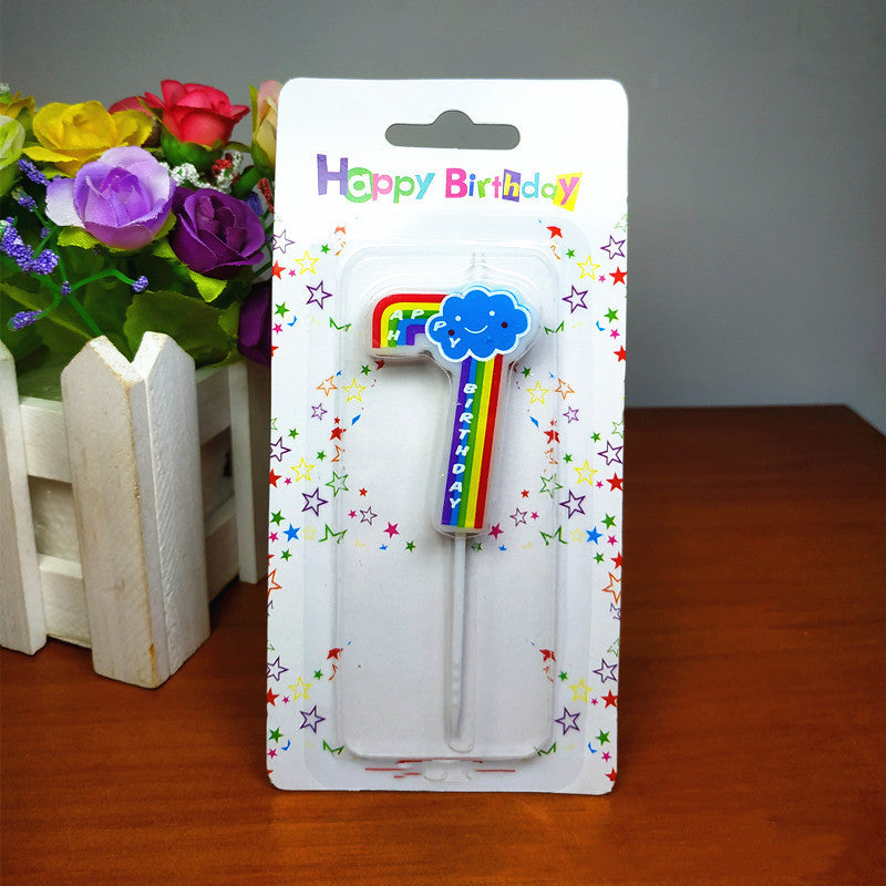 Birthday Number Rainbow Candle
