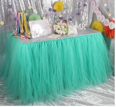 Tulle Tablecloth – Elegant Party Table Skirt for Baby Showers, Birthdays, Weddings & Event Decor