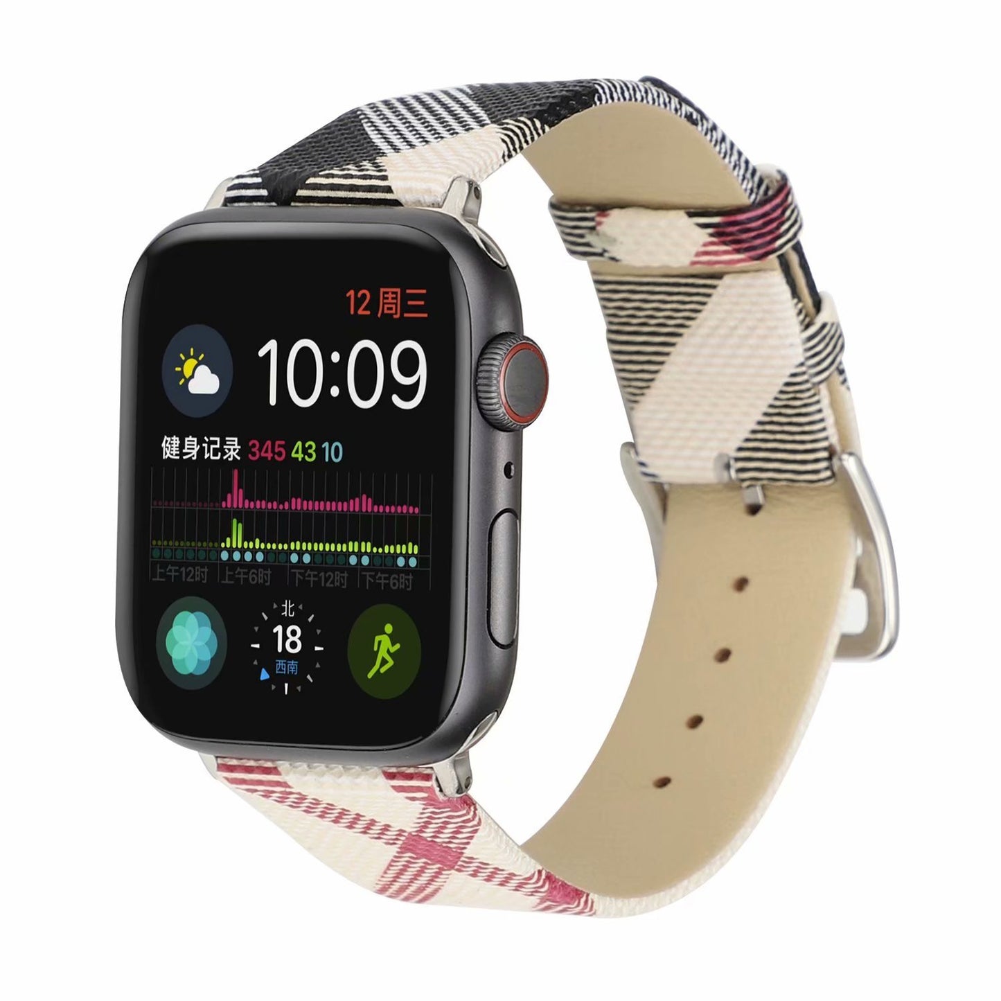 Luxury Leather Check Watch Strap – Fashion Upgrade for Your Smartwatch