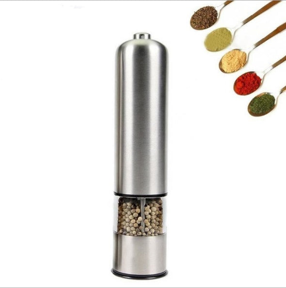 Stainless Steel Electric Grinder – Automatic Kitchen Tool for Spices, Salt & Pepper