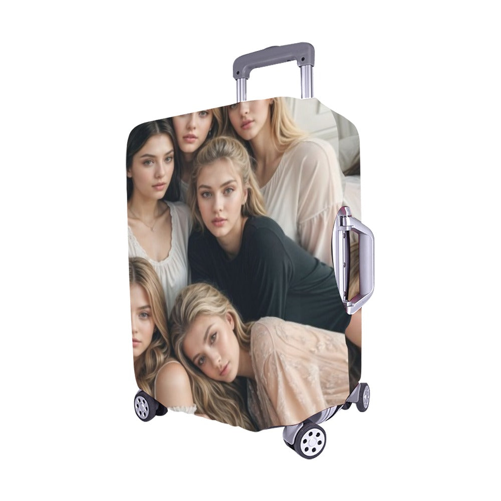 Personalized Photo Luggage Cover – Medium (22"-25") | Custom Travel Suitcase Protector