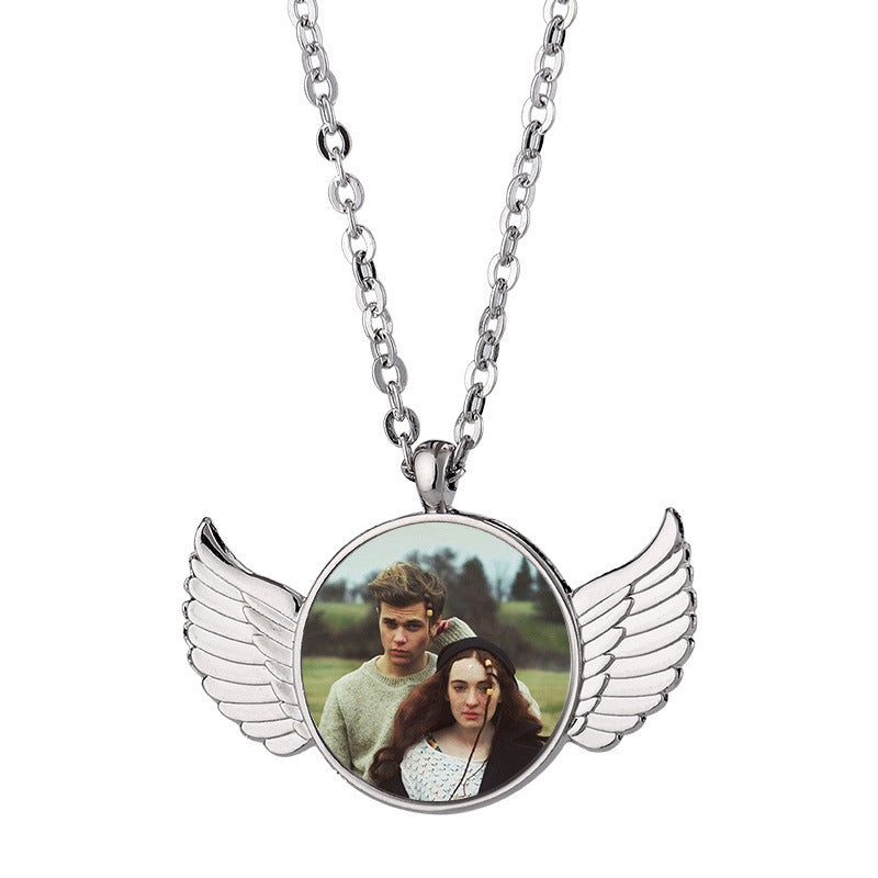 Sublimation Pendant Angel Wings Necklace