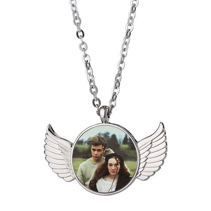 Sublimation Pendant Angel Wings Necklace