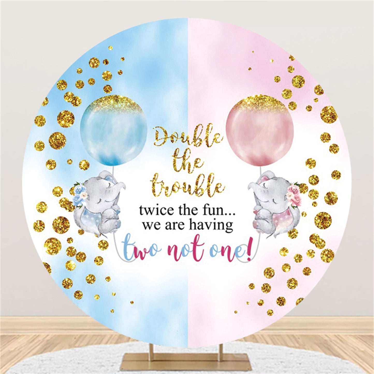 Round Fabric Backdrop – Baby Shower & Party Photo Background for Banquets & Events