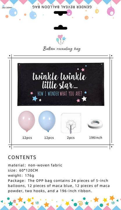 Gender Reveal Balloon Drop Bag – “Boy or Girl?” Confetti Balloon Bag for Baby Shower Party Surprise